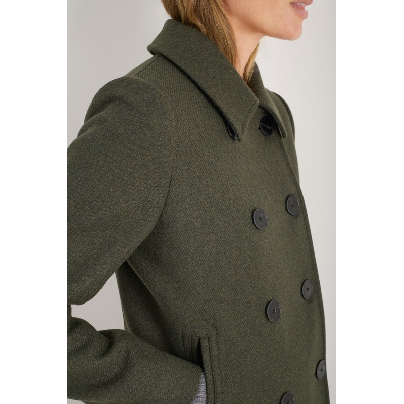 Philippa Pea Coat – Dark Olive