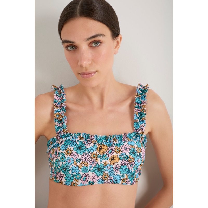 Cassis Bikini Top – Retro Floral