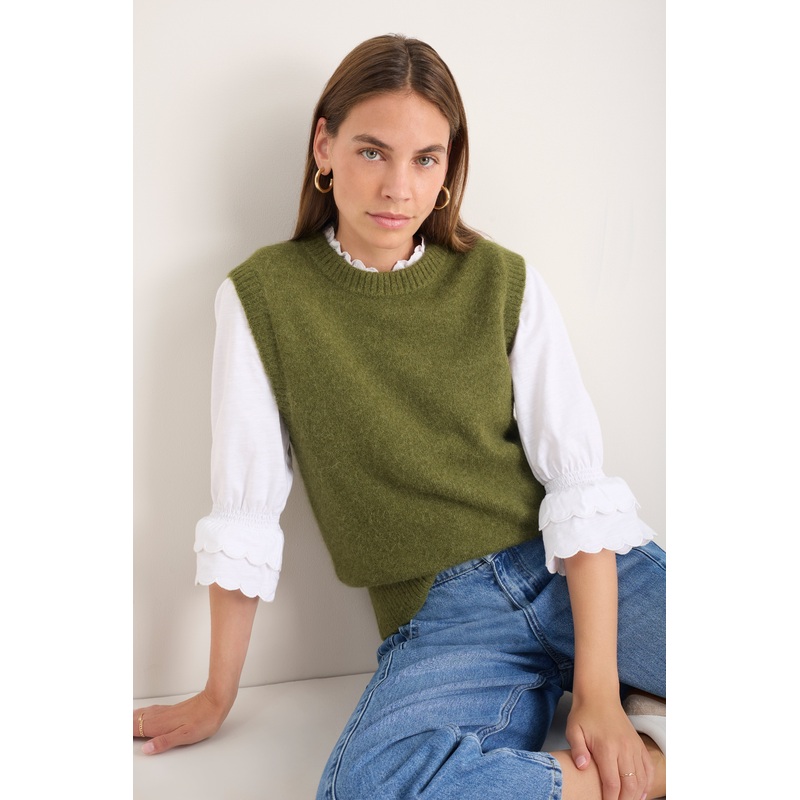 Anna Fluffy Tank – Deep Olive