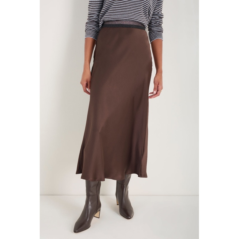 Ella Silk Skirt – Cocoa