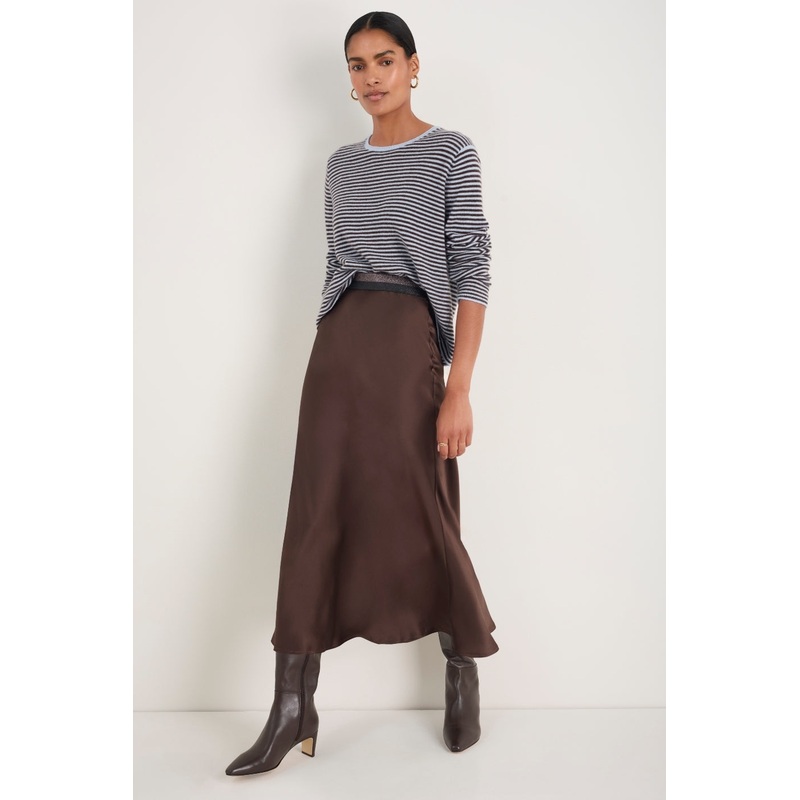 Ella Silk Skirt – Cocoa