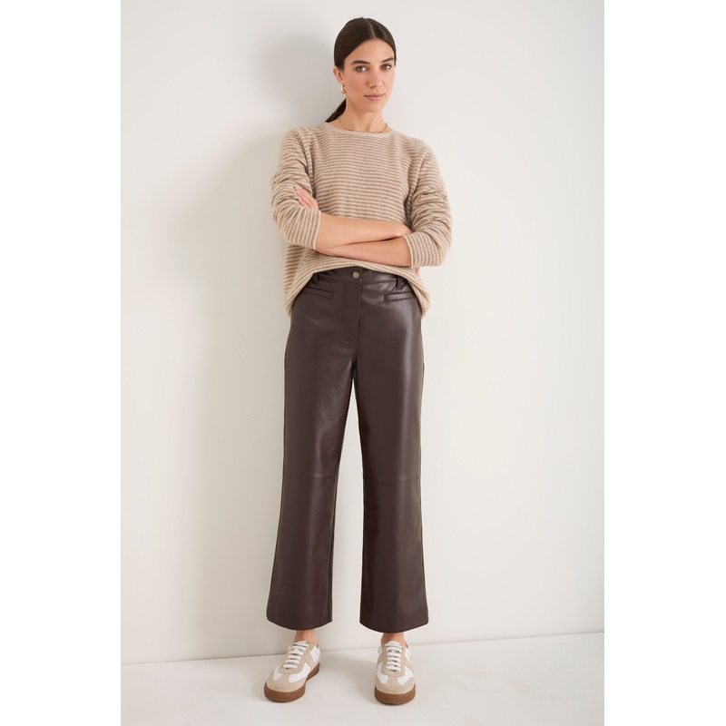 Marianne Faux Leather Trouser – Cocoa