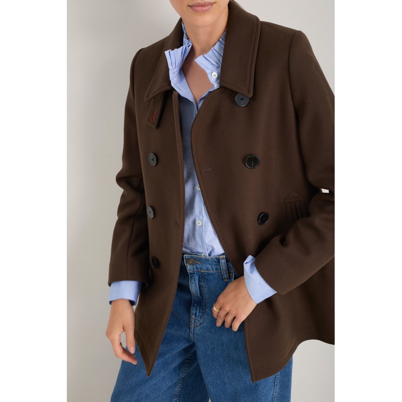 Philippa Pea Coat – Cocoa