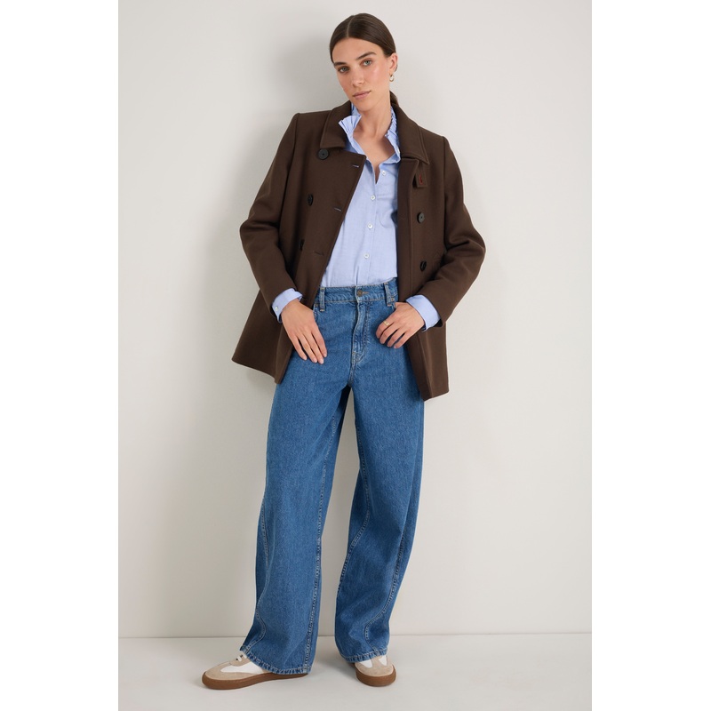 Philippa Pea Coat – Cocoa