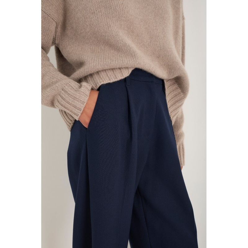 Pina Wool Blend Trouser – Midnight