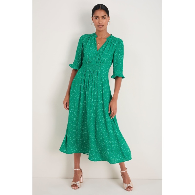 Vivien Dress – Jade Green Seed Print