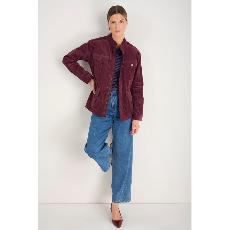 Eva Pin Cord Jacket – Merlot