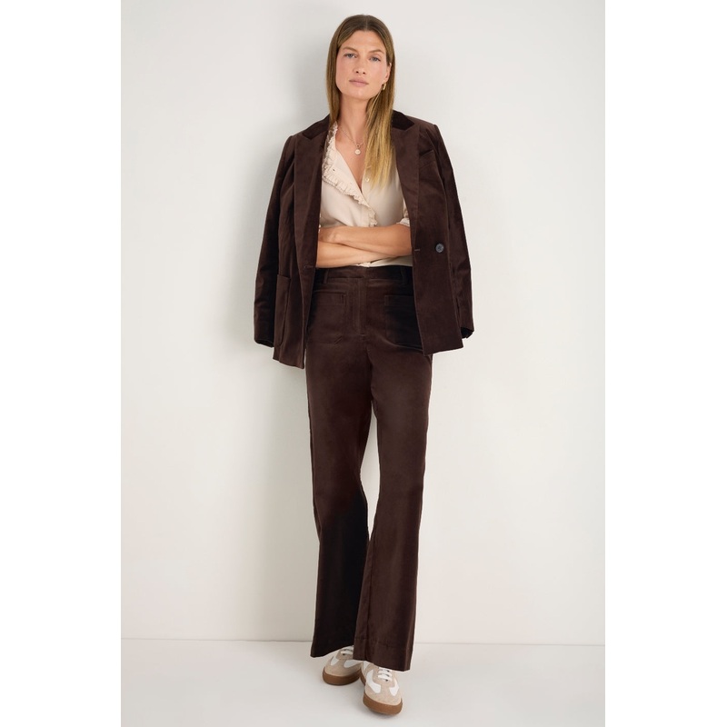 Iris Cotton Velvet Trouser – Cocoa
