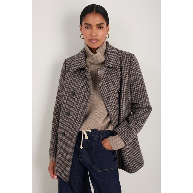 Philippa Pea Coat – Dogtooth