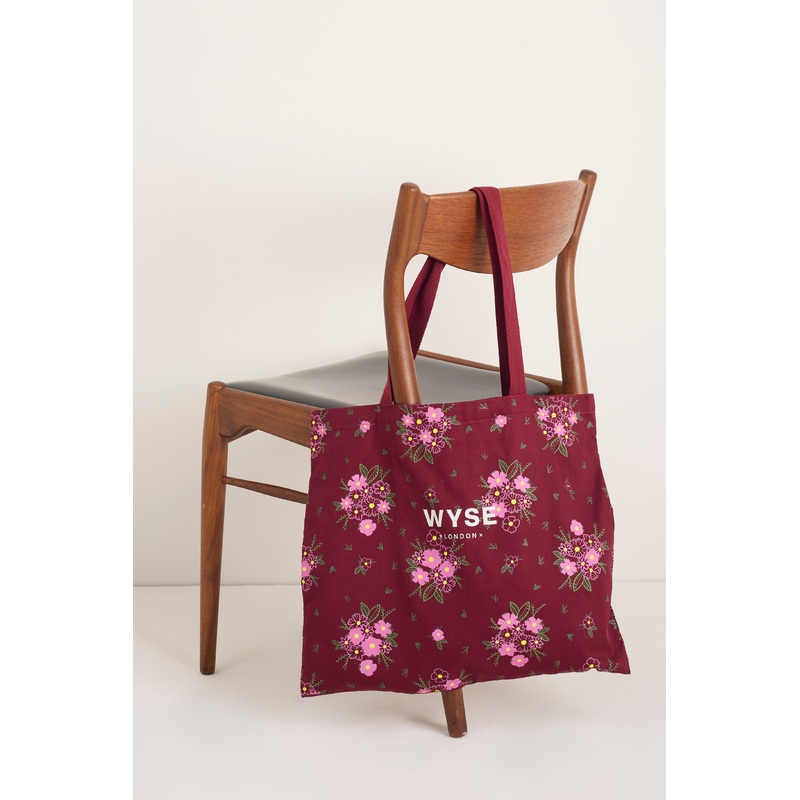 Tote Bag – Merlot Spaced Floral