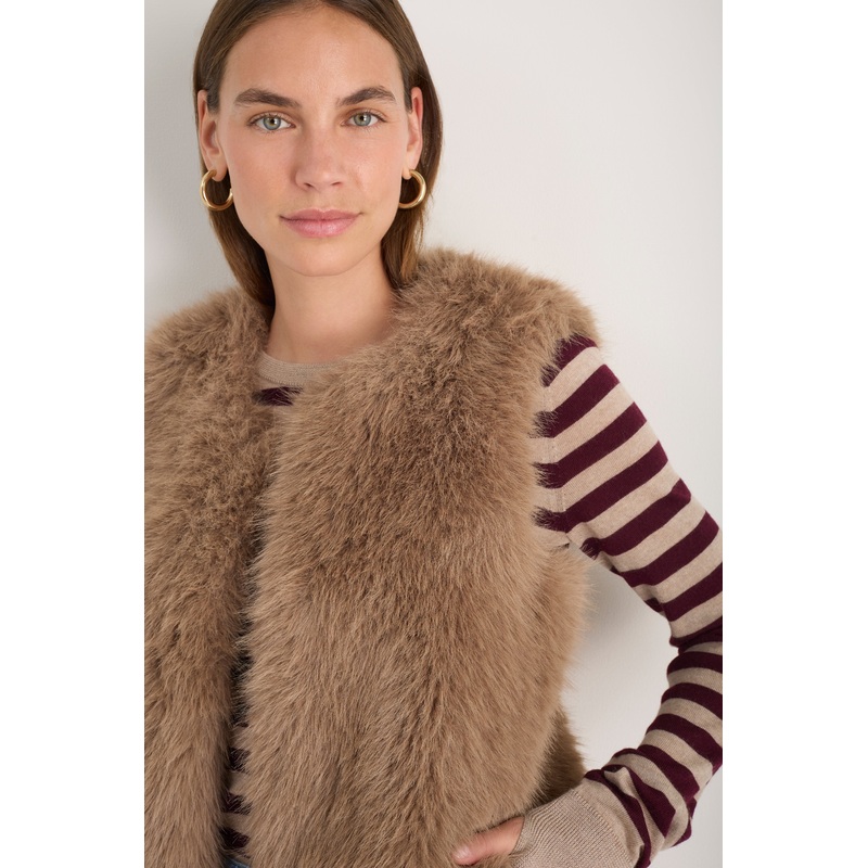 Cameron Faux Fur Gilet – Mink