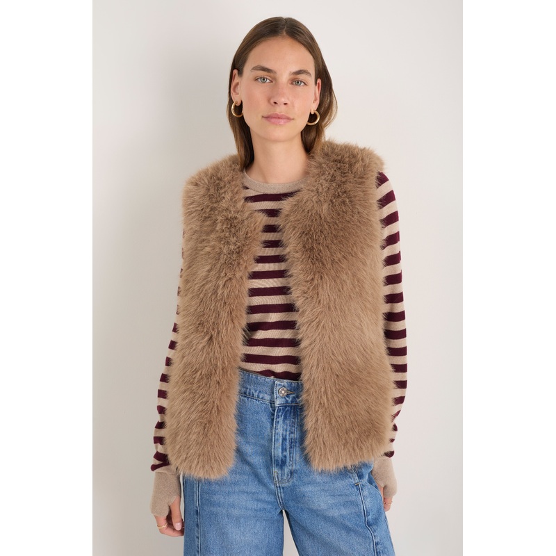 Cameron Faux Fur Gilet – Mink