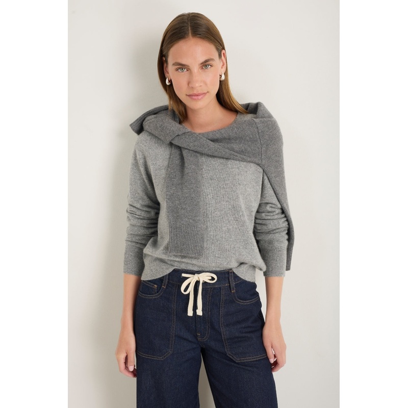 Catrin Cashmere Jumper – Charcoal Grey Marl