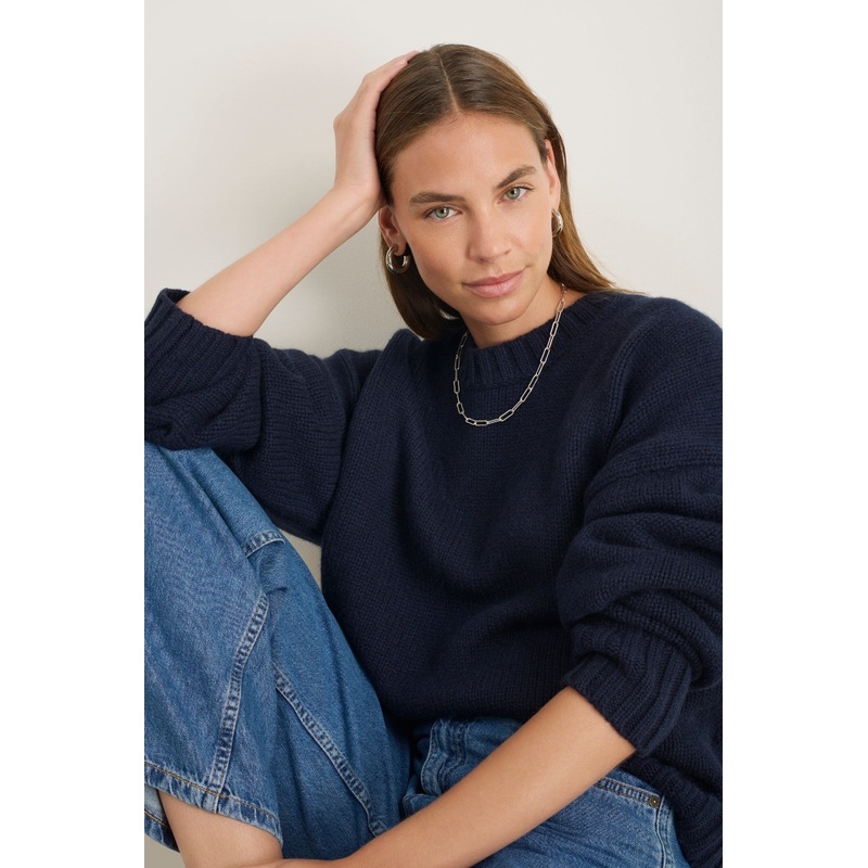 Liana Chunky Crew Neck Jumper – Midnight