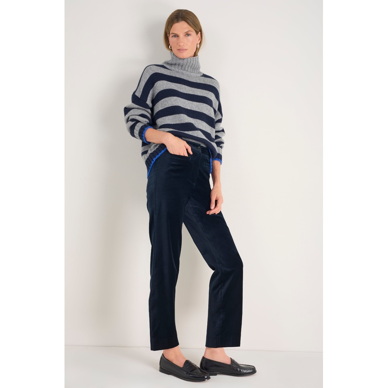 Marianne Cotton Velvet Trouser – Midnight