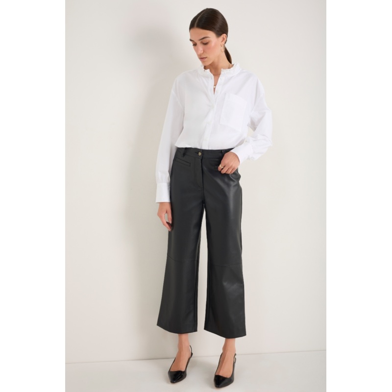 Marianne Faux Leather Trouser – Black