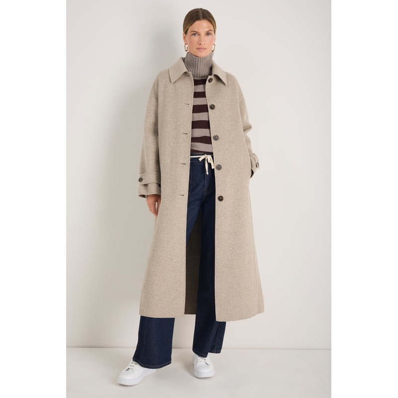 Romy Double Face Wool/Cashmere Coat – Oatmeal Marl