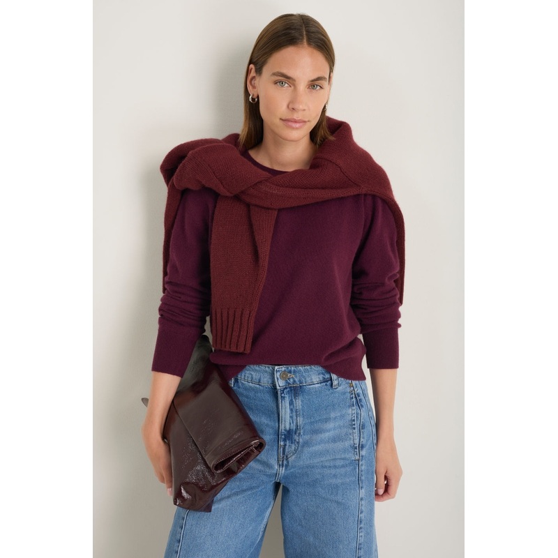 Catrin Cashmere Jumper – Deep Fig