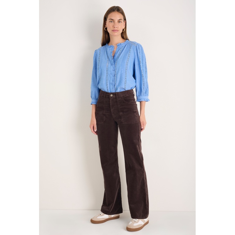 Flossie Cotton Velvet Trouser – Cocoa