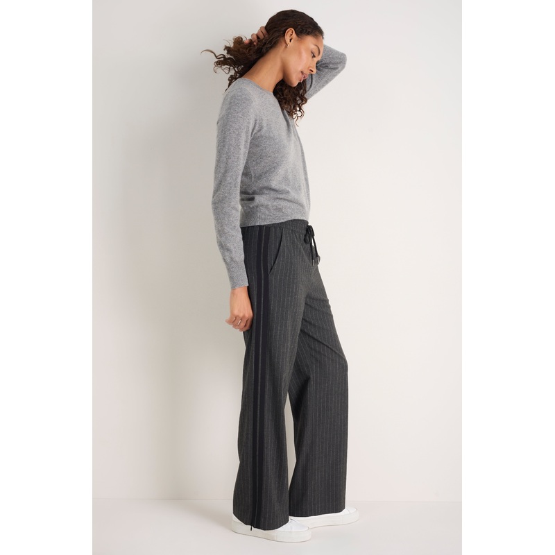 Suzy Side Stripe Trouser – Grey/Black