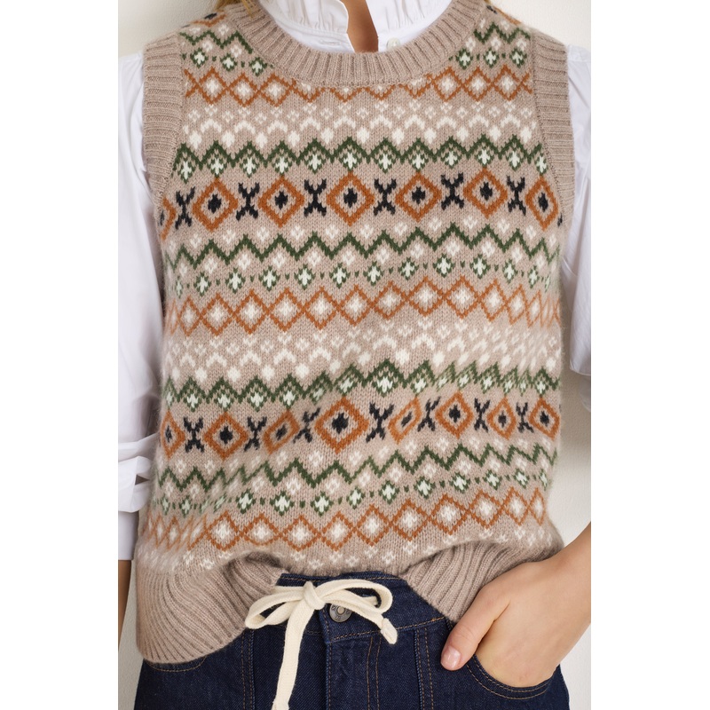Beau Fairisle Tank – Oat Fairisle