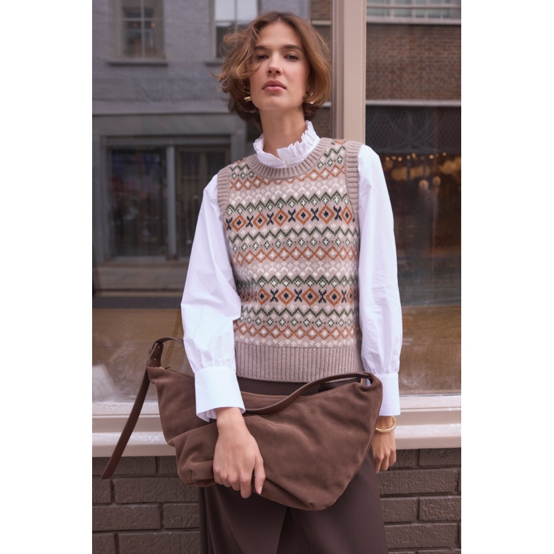 Beau Fairisle Tank – Oat Fairisle