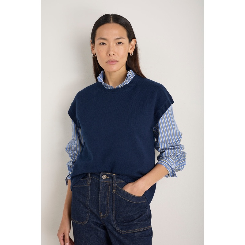 Fleur Merino Tank – Midnight