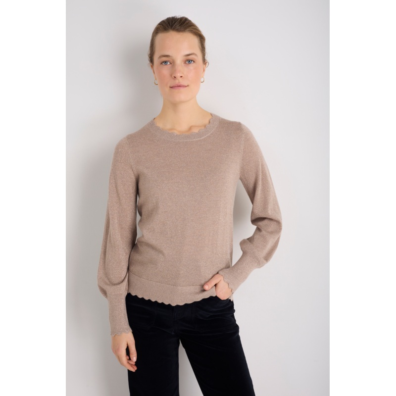 Fleurine Scallop Jumper – Oat Sparkle