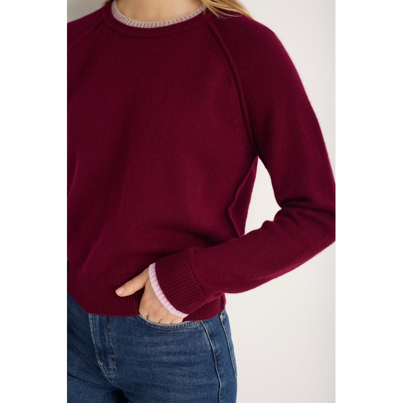 Pandora Jumper – Merlot/Oat/Blossom Pink
