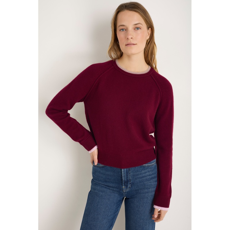 Pandora Jumper – Merlot/Oat/Blossom Pink