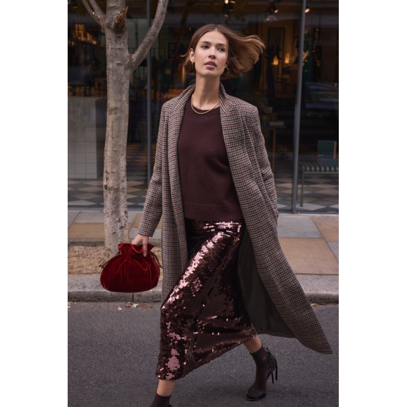 Suzy Sequin Skirt – Cocoa