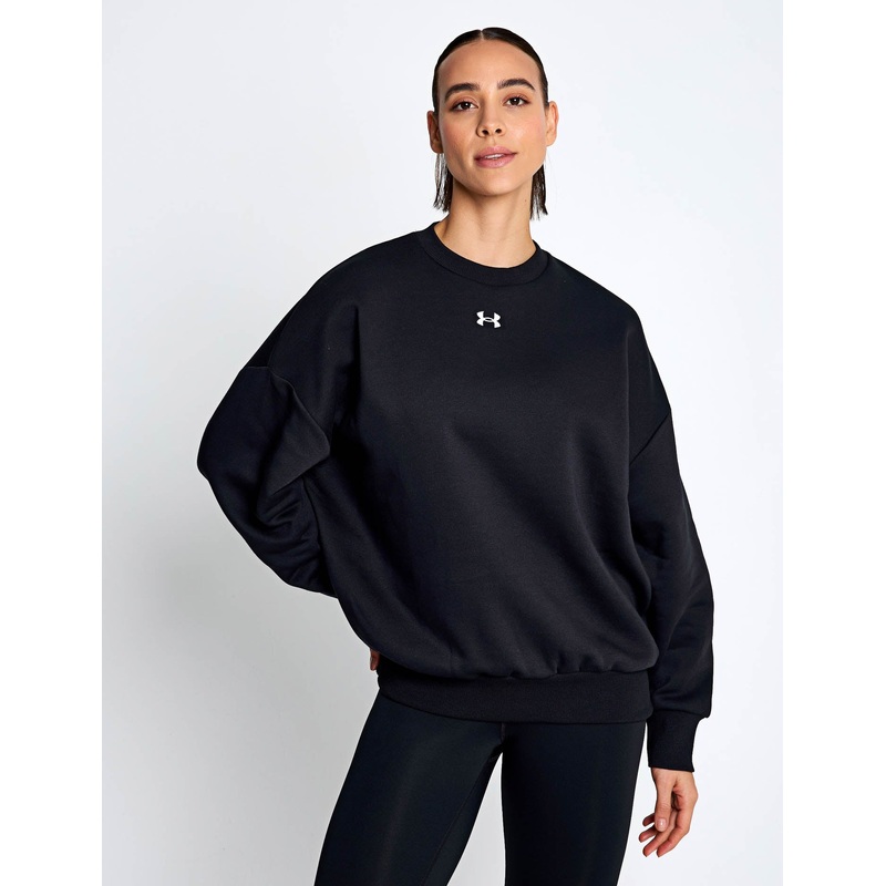 Rival Fleece Oversized Crew – Black/White