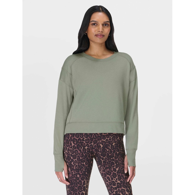 After Class Crop Sweatshirt – Willow Green