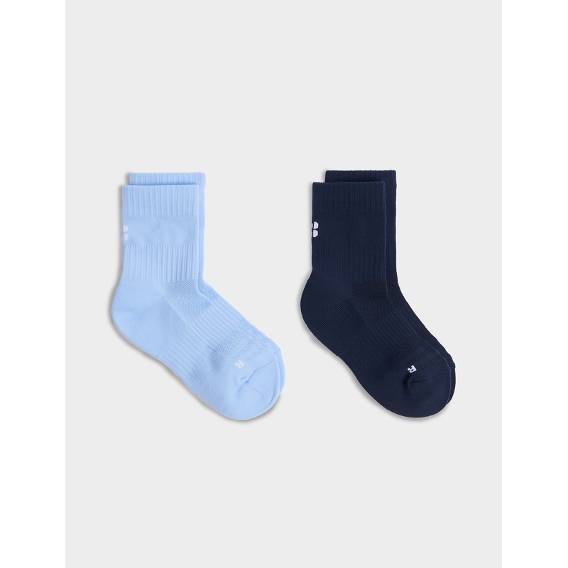 Crew Running Socks 2 Pack – Breeze Blue/Navy Blue