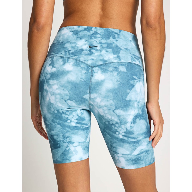Zenvy 8″ Printed Biker Shorts – Smokey Blue