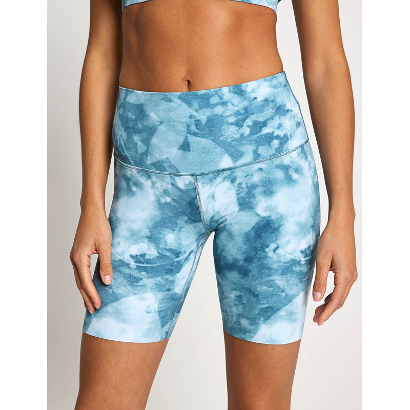 Zenvy 8″ Printed Biker Shorts – Smokey Blue