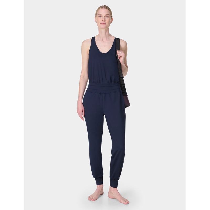 Gaia Performance Yoga Jumpsuit – Navy Blue