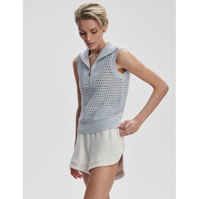 Bains Half Zip Tank – Plein Blue