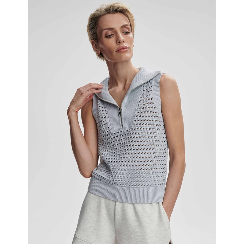 Bains Half Zip Tank – Plein Blue