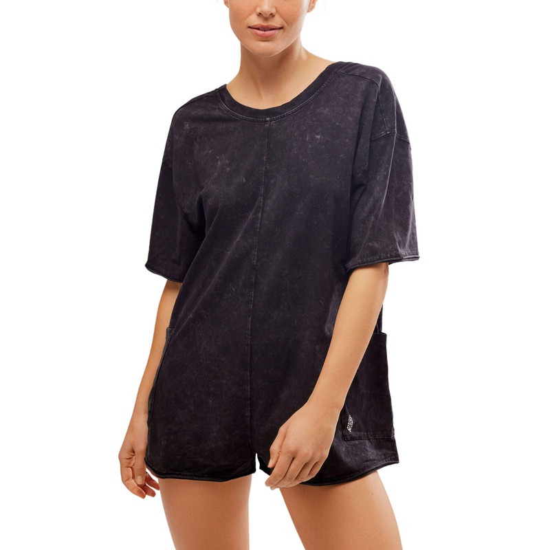 Hot Shot Tee Romper – Black