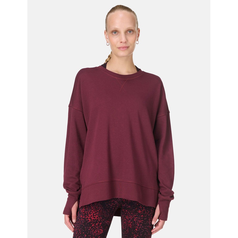 After Class Longline Sweatshirt – Garnet Red