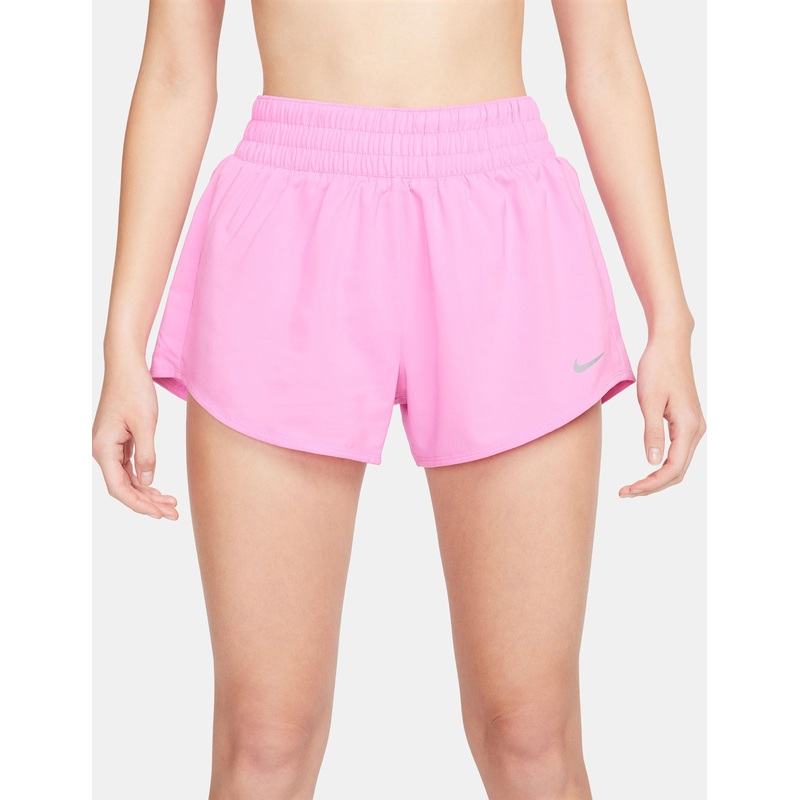 One Dri-FIT 3″ Brief-Lined Shorts – Playful Pink/Reflective Silver