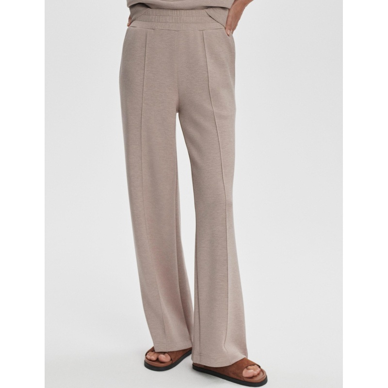 The Wide Leg Pant 30″ – Taupe Marl