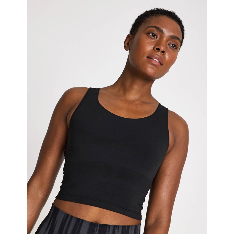 All Me Medium Support Bra Tank Top – Black