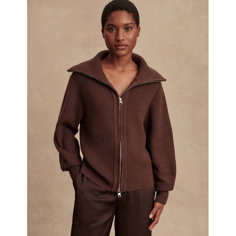 Enrico Knit Jacket – Coffee Bean