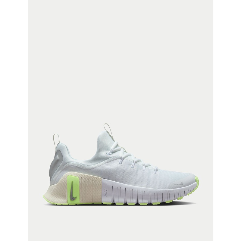 Free Metcon 6 Shoes – White/Metallic Silver/Barely Volt/Sail