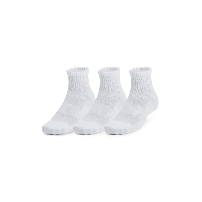 Training Cotton 3-Pack Quarter Socks – White