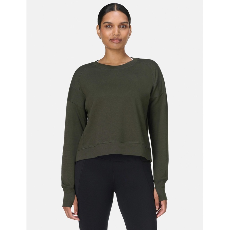 After Class Crop Sweatshirt – Nori Green