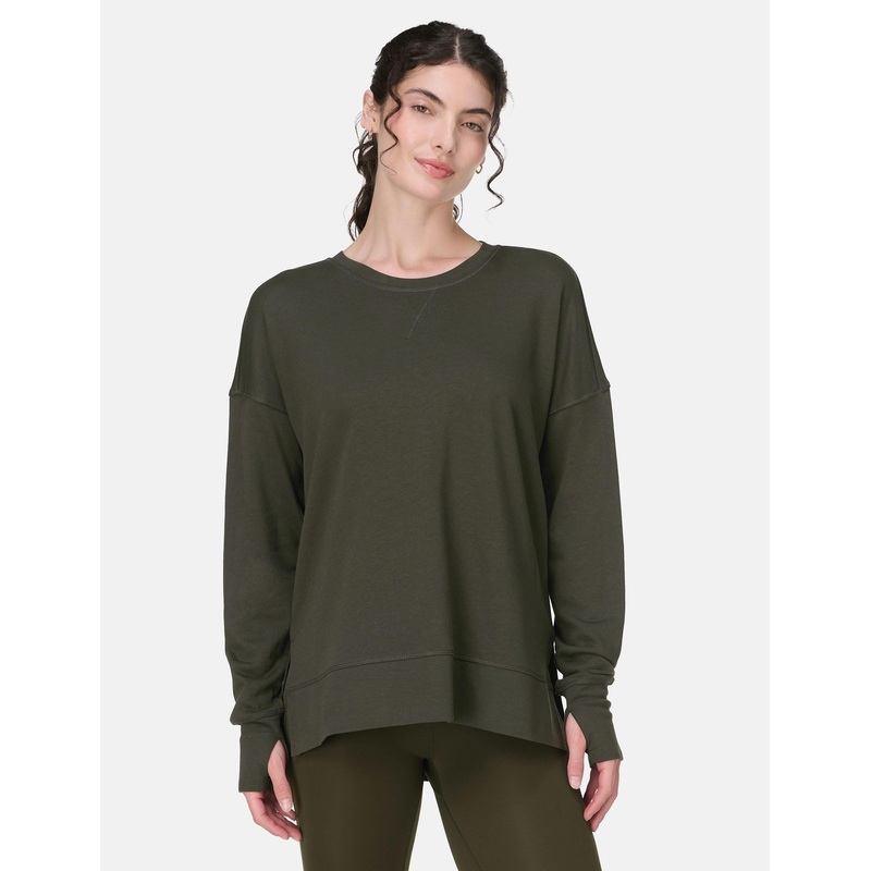 After Class Longline Sweatshirt – Nori Green