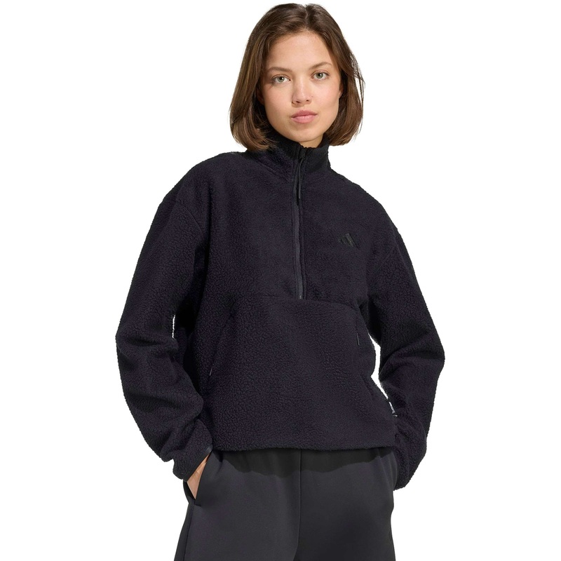 City Tech High Pile Fleece Half-Zip Jacket – Black